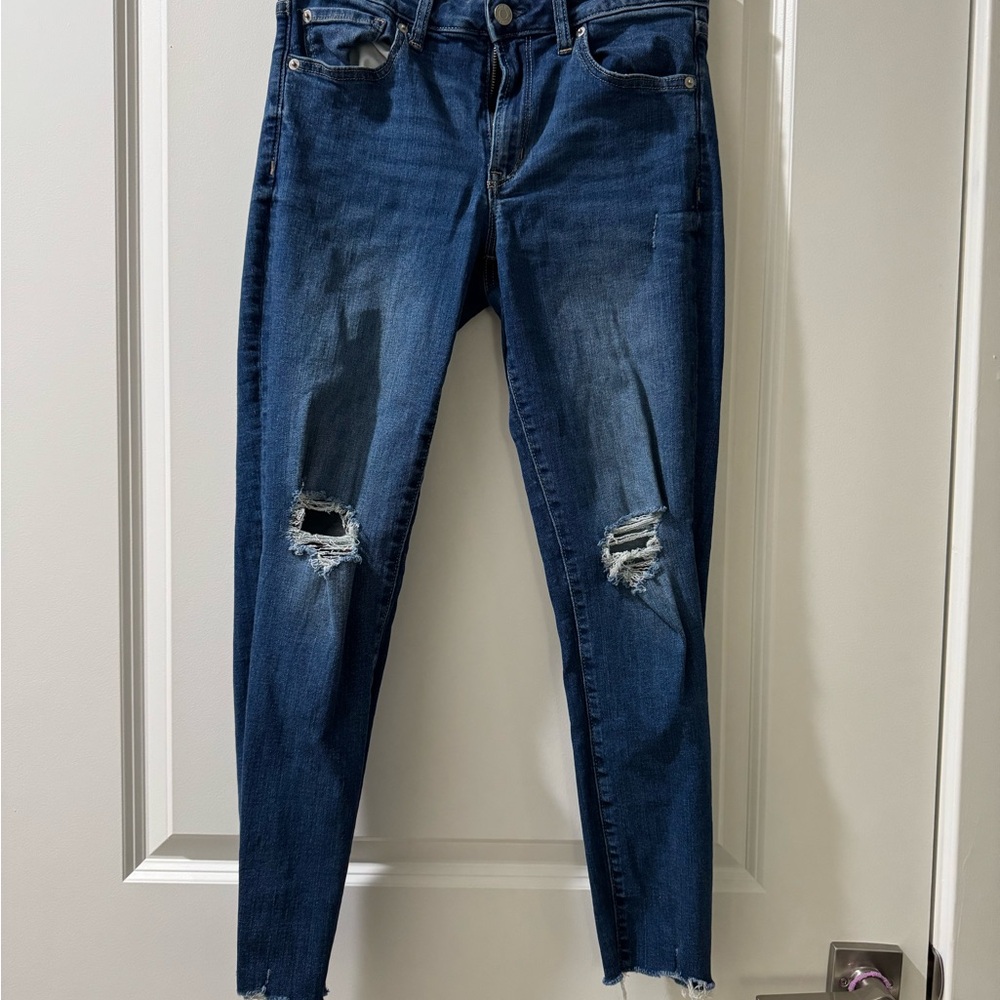 GAP Dark Blue Ripped Skinny Jeans